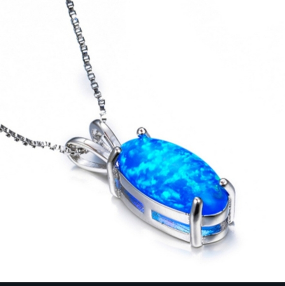 Jewelry - 3XHP!! NWT Beautiful Boho Blue Fire Opal Pendant Necklace!